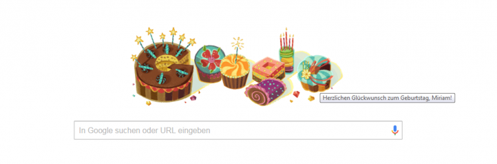 Geburtstagspersonalisierung Geburtstagsglückwünsche von Google Doodle